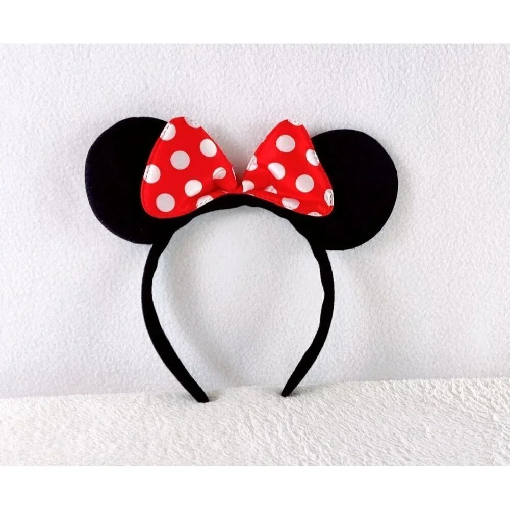 Mini Mouse Headband Black Red Costume Party Favor Girls Women OS Flexible Ears